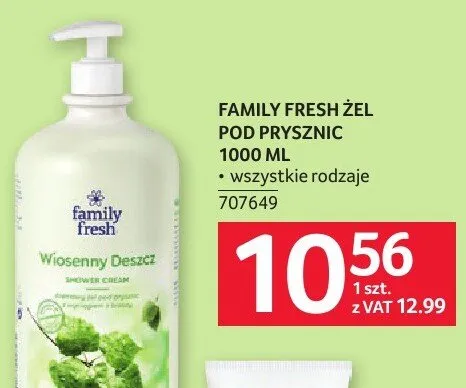 Żel pod prysznic FAMILY FRESH 1000 ml promocja w Selgros