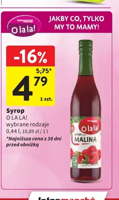 Syrop O la la! Malina promocja w Intermarche