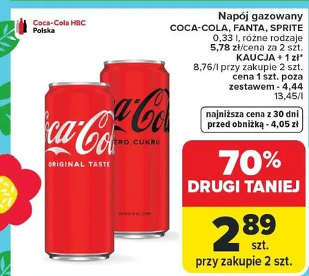 Napój gazowany Coca-Cola, Fanta, Sprite promocja w Carrefour Market