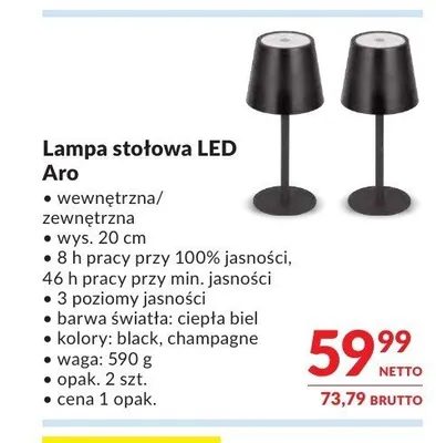 Lampa stołowa LED Aro 2-pak promocja w Makro