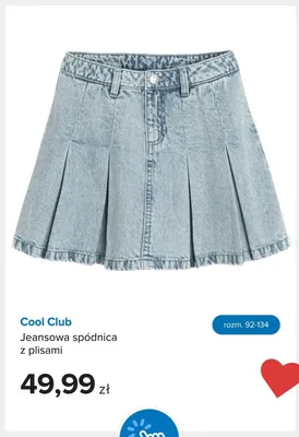 Jeansowa spódnica z plisami Cool Club promocja w Smyk