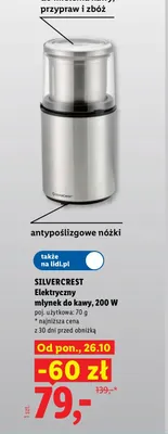 Elektryczny młynek do kawy Silvercrest promocja w Lidl