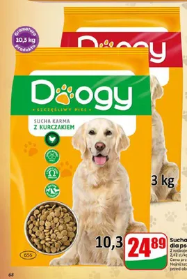 Sucha karma dla psa z kurczakiem Doogy promocja w Dino
