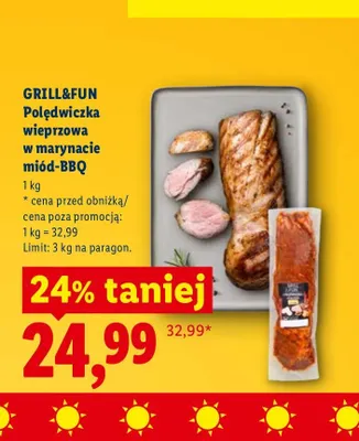 Polędwiczka wieprzowa w marynacie miód-BBQ Grill&Fun promocja w Lidl