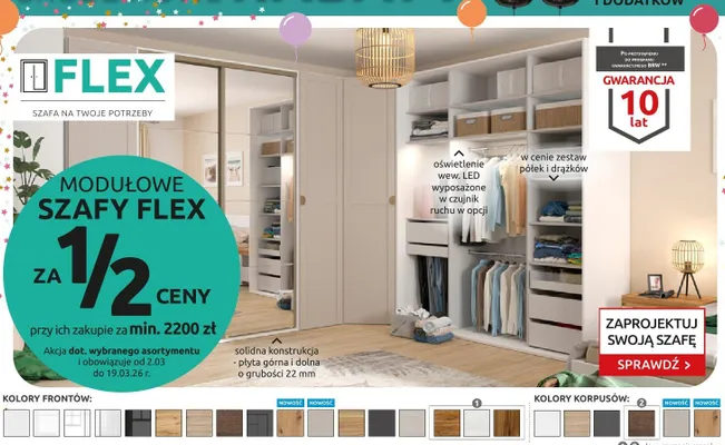 Szafy modułowe promocja w Black Red White