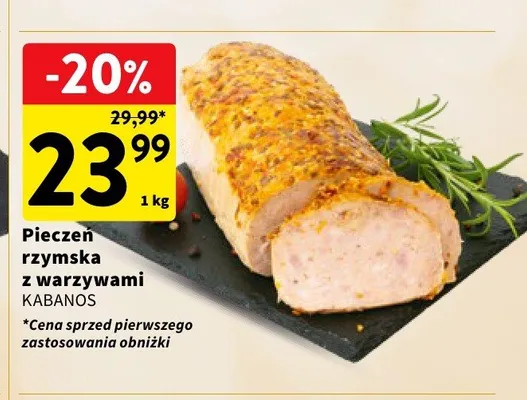 Pieczeń rzymska z warzywami Kabanos promocja w Intermarche