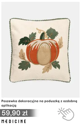Poszewka dekoracyjna na poduszkę z ozdobną aplikacją Medicine promocja w Medicine