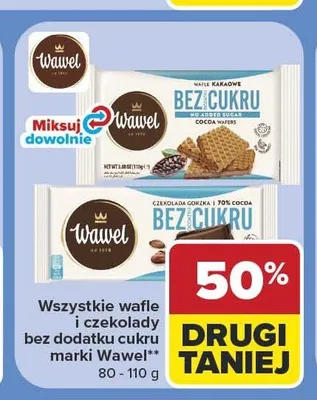 Czekolada gorzka Wawel Bez Cukru promocja w Carrefour
