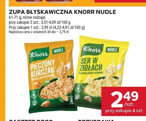 Zupa błyskawiczna Knorr Nudle Ser w Ziołach promocja w Stokrotka