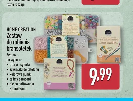 Zestaw do robienia bransoletek HOME CREATION literki i cyferki promocja w Aldi