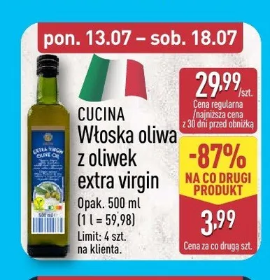 Oliwa z oliwek extra virgin Cucina Włoska promocja w Aldi