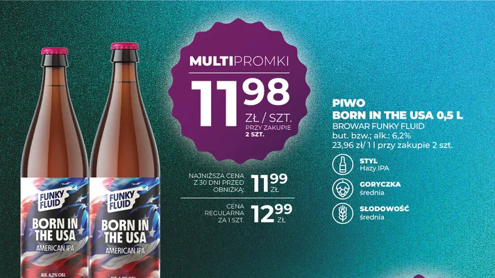 Piwo Funky Fluid Born in the USA promocja w Duży Ben