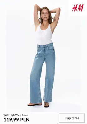 Wide High Waist Jeans H & M promocja w H&M