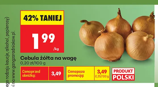 Cebula żółta na wagę promocja w Biedronka