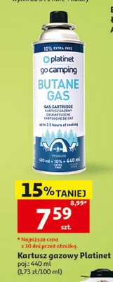 Kartusz gazowy Platinet Butane Gas promocja w Auchan