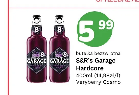 Piwo smakowe S & R's Garage Hardcore Veryberry Cosmo promocja w Limonka