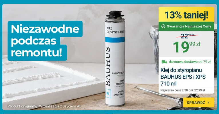 Klej do styropianu Bauhus EPS i XPS 710 ml promocja w ERLI
