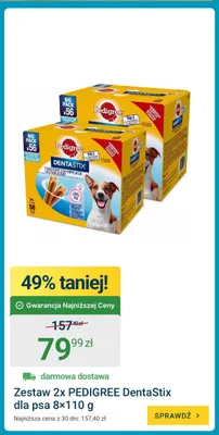 Zestaw przekąsek dla psa Pedigree DentaStix 2-pak 8x110 g promocja w ERLI