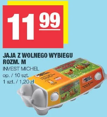Jaja z wolnego wybiegu rozm. M Invest Michel promocja w SPAR