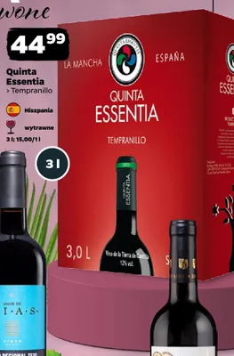 Wino czerwone wytrawne Quinta Essentia Tempranillo promocja w Netto