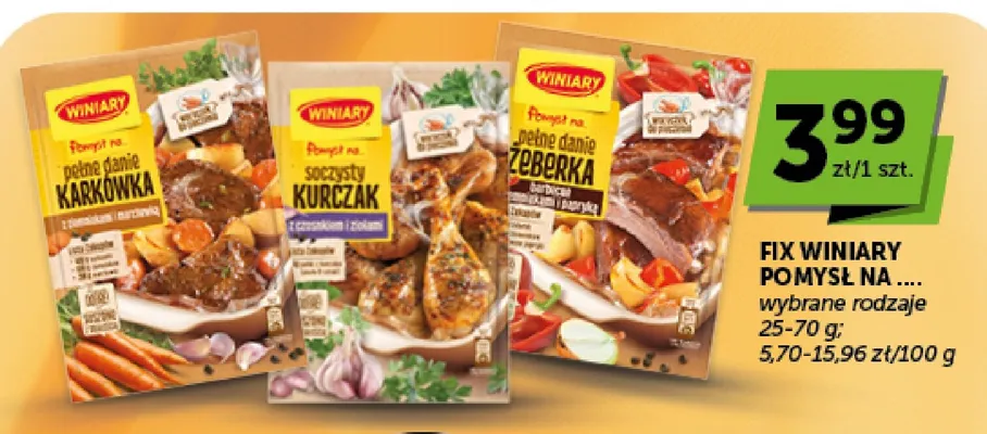 Fix Winiary Pomysł na... pełne danie karkówka z ziemniakami i marchewką promocja w Groszek