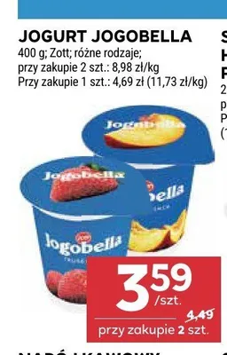 Jogurt owocowy Jogobella Zott promocja w Stokrotka