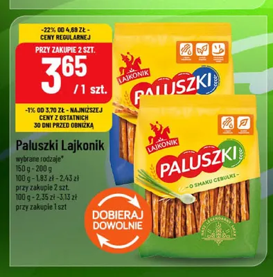 Paluszki o smaku cebulki Lajkonik promocja w POLOmarket