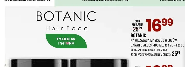 Nawilżająca maska do włosów banan & aloes Botanic promocja w Drogerie Natura