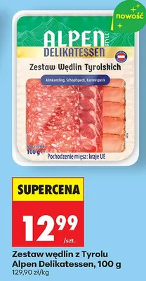 Wędliny Zestaw wędlin z Tyrolu Alpen Delikatessen promocja w Biedronka