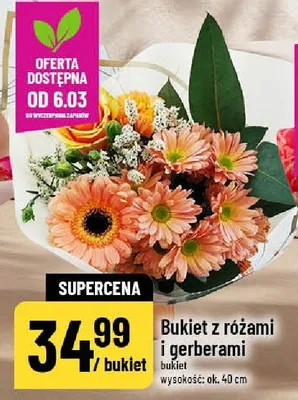 Bukiet z różami i gerberami promocja w POLOmarket