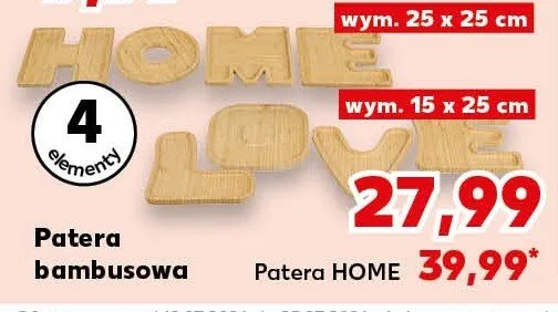 Patera bambusowa HOME promocja w Kaufland
