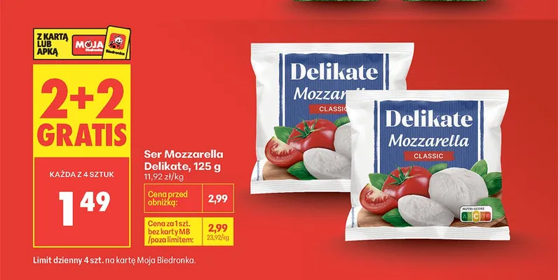 Ser Mozzarella Delikate promocja w Biedronka