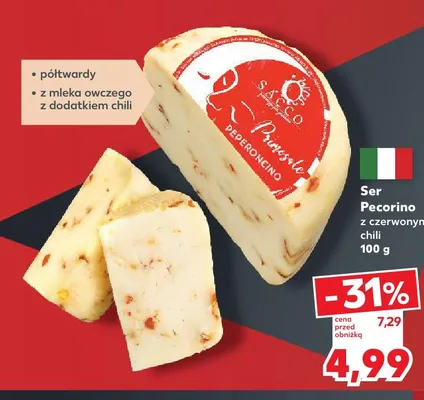 Ser Pecorino z czerwonym chili Sacco promocja w Kaufland