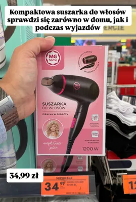 Suszarka do włosów MG home 1200W promocja w Biedronka