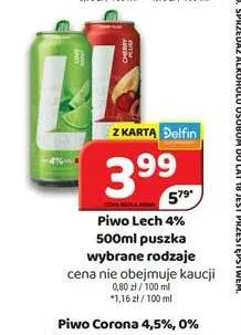 Piwo Lech 4% promocja w Delfin