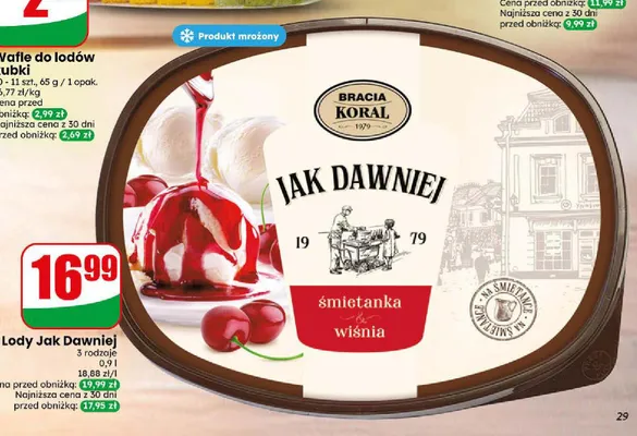 Lody Jak Dawniej śmietanka z wiśnią Bracia Koral promocja w Dino