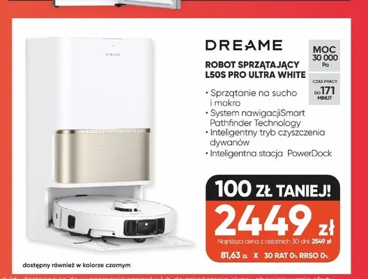 Robot sprzątający Dreame L50S Pro Ultra White promocja w Max Elektro