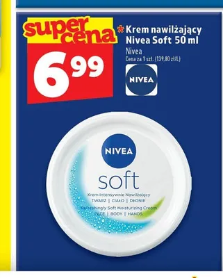 Krem nawilżający Nivea Soft promocja w TOPAZ