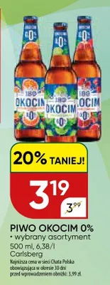 Piwo Okocim 0% wybrany asortyment promocja w Chata Polska