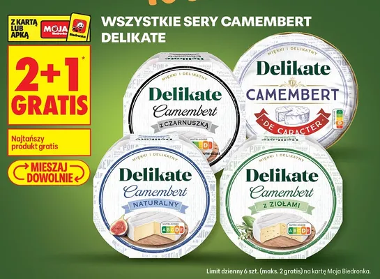 Sery Camembert Delikate promocja w Biedronka