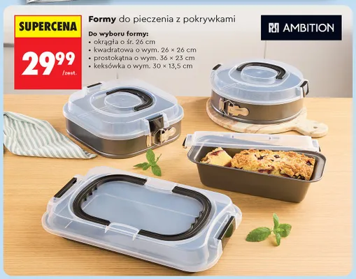 Forma do pieczenia z pokrywką keksówka Ambition promocja w Biedronka