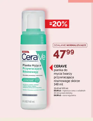 Pianka do mycia twarzy przywracająca równowagę skórze CeraVe promocja w Ziko Dermo