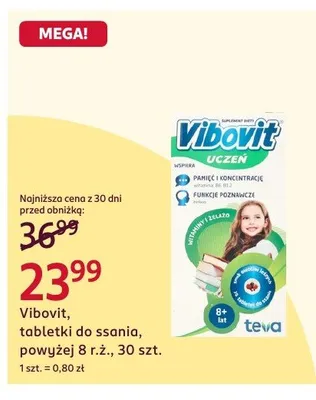Tabletki Vibovit do ssania, powyżej 8 r.ż., 30 szt. promocja w Rossmann