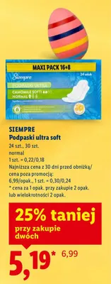 Podpaski ultra soft normal promocja w Lidl