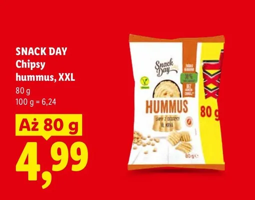 Chipsy hummus Snack Day XXL promocja w Lidl