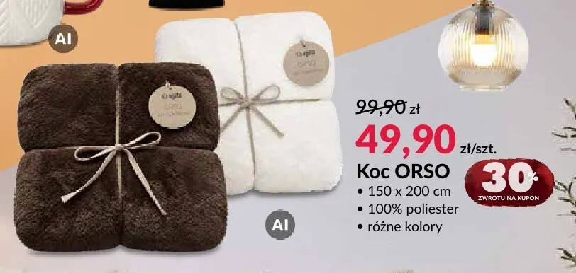 Koc Orso 150x200 cm promocja w Salony Agata