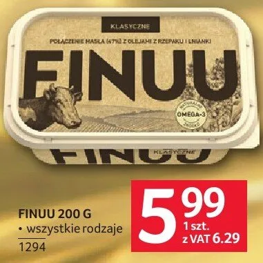 Masło Finuu promocja w Selgros