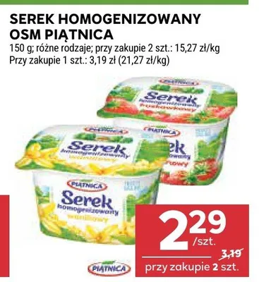 Serek homogenizowany różne rodzaje Osm Piątnica promocja w Stokrotka