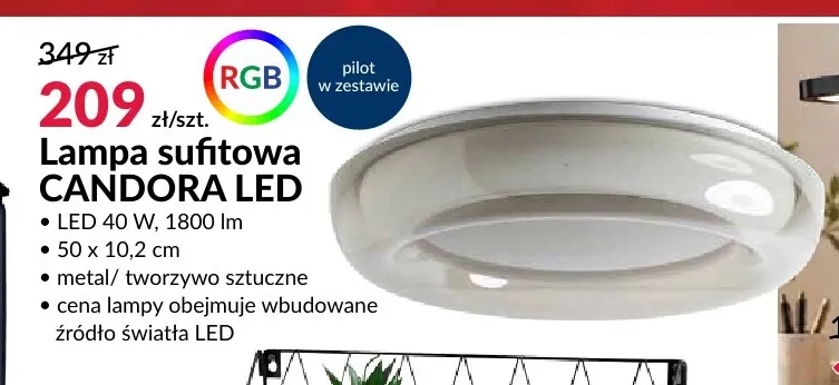 Lampa sufitowa Candora LED promocja w Salony Agata