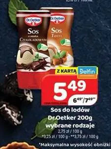 Sos do lodów toffi Dr.Oetker promocja w Delfin
